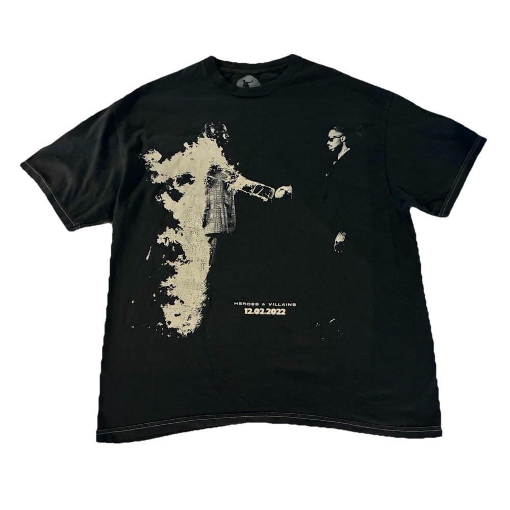 Metro Boomin T Shirt L Gray Heroes Villains 2022‎ Tour Pacsun NEW *spot